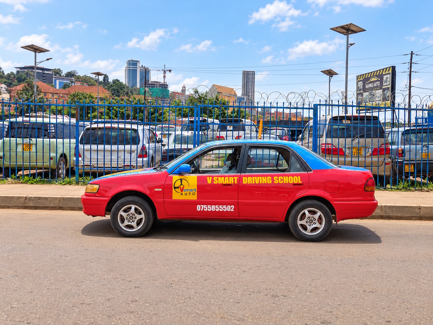 Side view of VSMART training car in Wandegeya