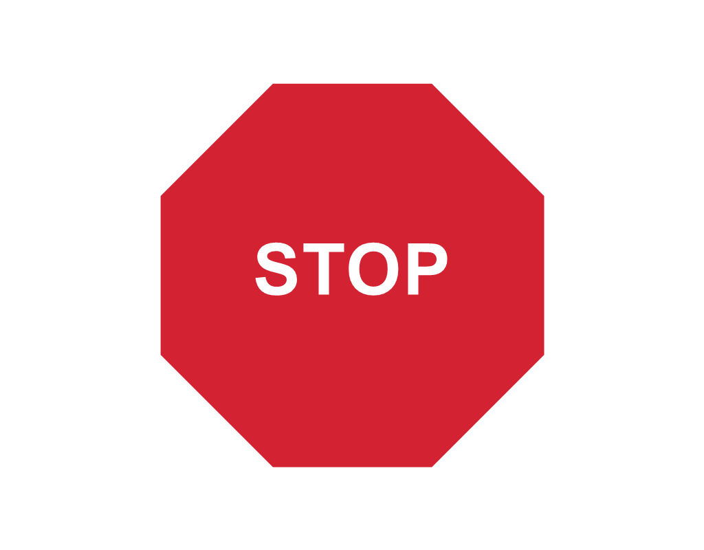 Red octagonal STOP sign